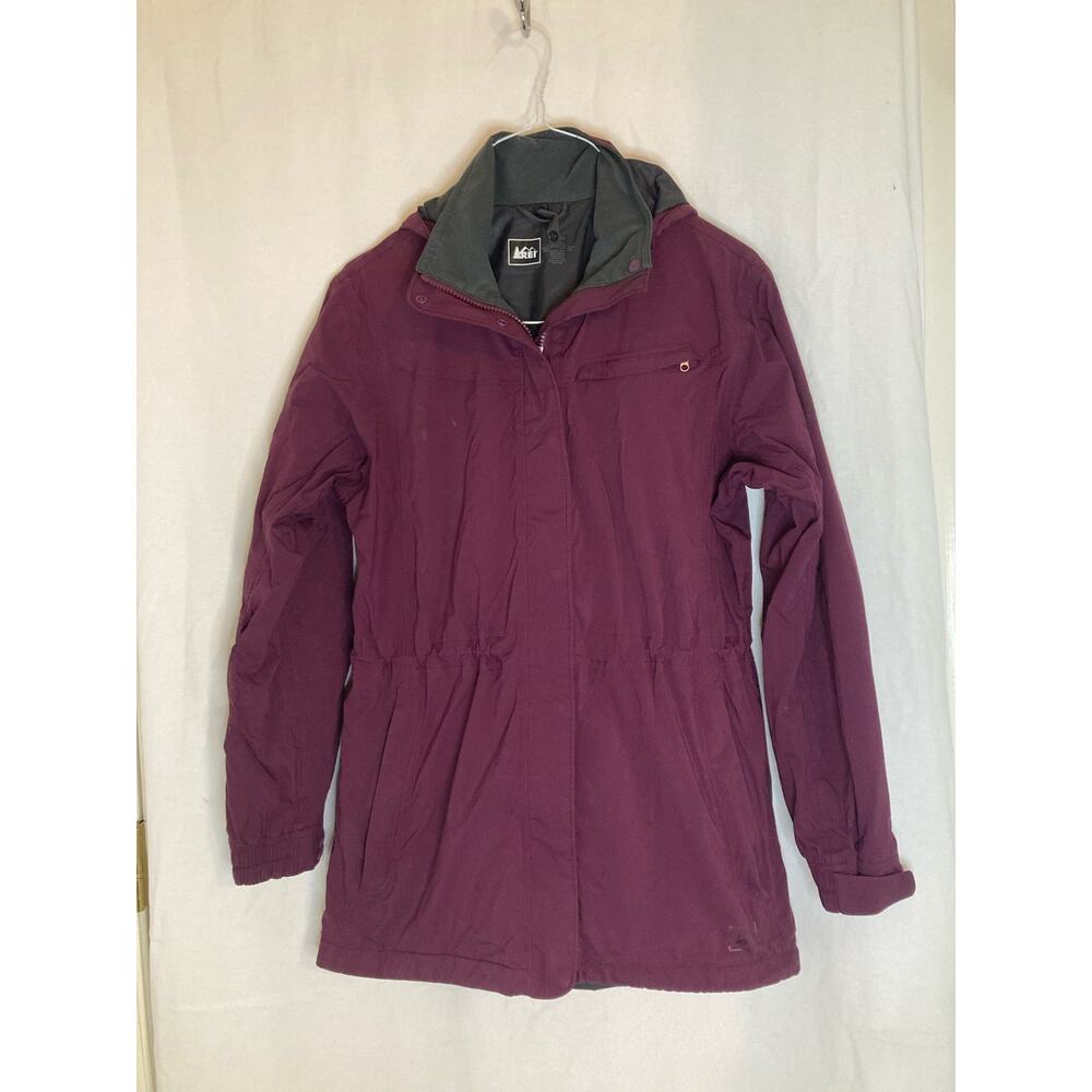 REI Womens‎ Lined RainJacket Size Small Cranberry